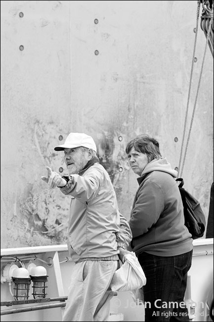 On the ferry, pointing Aboard the Howe Sound Queen