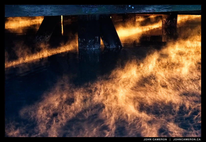 Fire under the dock