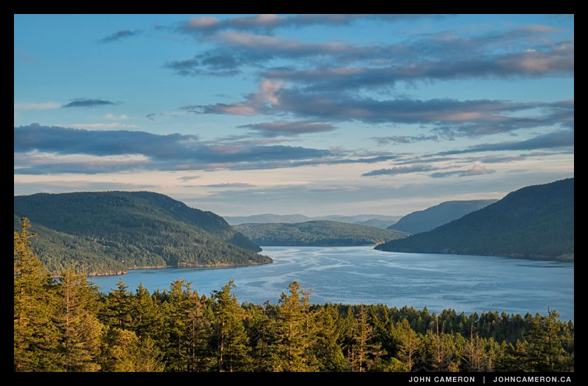 Sansum Narrows from the west side of Salt Spring Island